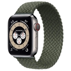 CSMART Elastic Braided Solo Loop Replacement Band Strap for Apple Watch Iwatch Series 1 to 10 Se Ultra, 42Mm(Series 123) 44MM 45MM 46MM 49MM In Green