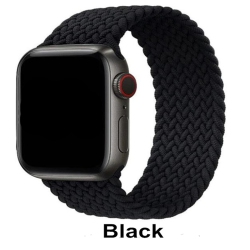 CSMART Elastic Braided Solo Loop Replacement Band Strap for Apple Watch Iwatch Series 1 to 10 Se Ultra, 38MM 40MM 41MM 42Mm(Series 10) In Black