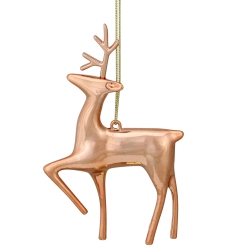 NORTHLIGHT 4.75" Shiny Rose Reindeer Christmas Tree Ornament In Gold