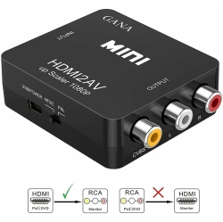 SUPERSHIELD HDMI to Av Converter 1080P HDMI to 3Rca /av/cvbs Composite Video Audio Adapter Supporting Pal/ntsc \w USB Charge Cable For