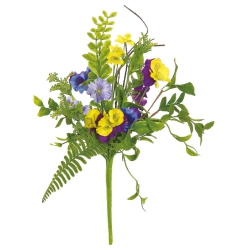 SELECT ARTIFICIALS Pansy And Wild Blossom Artificial Floral Bush