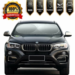 YELLOW-PRICE 63"x35" Foldable 210T Windshield Sun Shade Provide Maximum Uv And Sun Protection