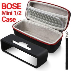 GENERIC Carry Case for Bose Soundlink Mini 1/2 Bluetooth Speaker Travel Hard Carrying Shockproof Case With Wrist Strap In Black