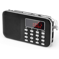 GENERIC J-908 Portable Radio Am/fm Pocket Radio Battery Operated Radio With Emergency Flashlight, Auto Scan, Micro-Sd &