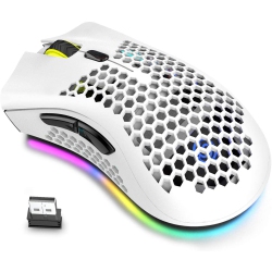 GENERIC Wireless Lightweight Gaming Mouse, Ultralight Honeycomb Mice With RGB Backlit, 7 Button, Adjustable Dpi, USB Receiver