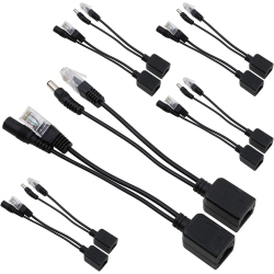 GENERIC Power Over Ethernet Passive Poe Adapter Injector + Splitter Kit Poe Cable 5 Pairs (Black)