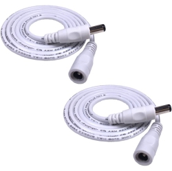 GENERIC 2PCs 3.28 Ft 2.1MM X 5.5MM Dc Plug Extension Cable for Power Adapter, 12V Dc Extension, 2.1MM Extension, 22Awg In White