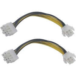 GENERIC 2 Pack 4-Pin Male to 8-Pin Female PCi Express Power Cable(20Cm)
