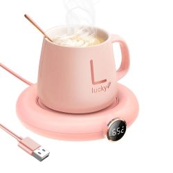 NIERBO 3-Temperature Mug Warmer Coffee Cup Heating Pad With Auto Shut Off for Home, Office(Pink)
