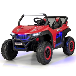 COSTWAY 12V 2-Seater Kids Ride On Utv Rc Electric Vehicle Suspension W/ Lights & Music