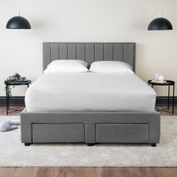 HAMUQ Panel Storage Bed With Headboard - Double (Full)