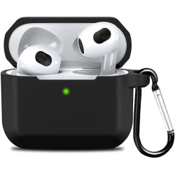 CSMART 【】 Airpods Case Silicone Thin Soft Skin Non-Slip Protective Cover With Key Chain for Apple Airpods Pro (2Nd Gen.) In Black