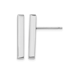GEM AND HARMONY 14K Gold Bar Stick Post Earrings In White