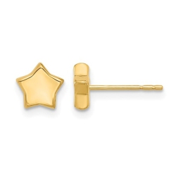 GEM AND HARMONY 14K Gold Polished Star Post Earrings In Yellow