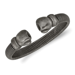 GEM AND HARMONY Stainless Steel Gun Metal Boxing Gloves Cuff Bangle Bracelet In Multicolor