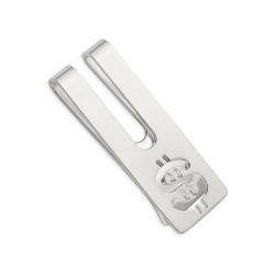 GEM AND HARMONY Mens Sterling Cut Out Money Sign Money Clip In Silver