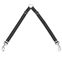 YELLOW-PRICE No Tangle Pet Dog Double Leashes - Comfortable, Shock Absorbing, Reflective Ca