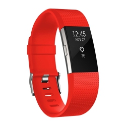 SUPERSHIELD Fitbit Charge 3 4 Band Replacement Wrist Strap Silicone Sport Smart Watch Strap (Small-Red) In Multicolor