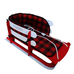 BEAVERSNOW Snow Sled for Toddlers - Red, With Seat Belt