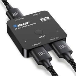 OREI 2X1 HDMI Switcher W/ Audio Out: 2-In 1-Out, Ultrahd 8K, Edid (Bk-21)