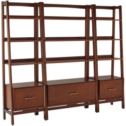 CROSLEY FURNITURE Landon 3 Piece 4 Shelf Etagere Bookcase Set In In Mahogany