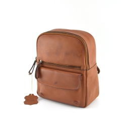EXCLUSIVE LEATHER CA Designer Leather Backpack 11" // In Tan