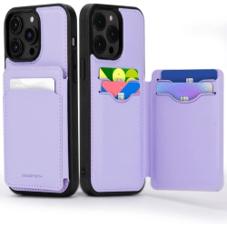 GOOSPERY Topsave Balance Fit Up to 5 Card Holder, Double Layer Lightweight Slim Pu Leather Magnetic Close Shockproof Protection Wallet for Iphone 14