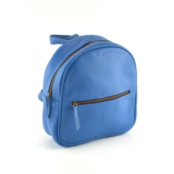 EXCLUSIVE LEATHER CA Teen Leather Backpack Bag / In Blue