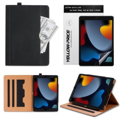 YELLOW-PRICE for 2021 Apple Ipad 10.2 9Th Leather Vintage Stand Folio Cover & Matte Pet Films