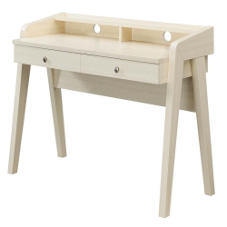CONVENIENCE CONCEPTS Newport Deluxe Two-Drawer Desk With Shelf In Wood Finish In Ivory