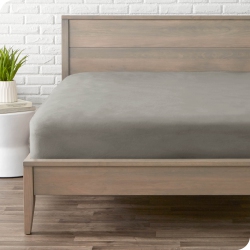 BARE HOME Flannel Fitted Bottom Sheet 100% Cotton - Velvety Soft Heavyweight - Double Brushed Flannel - Deep Pocket - Twin Xl, Light In Grey