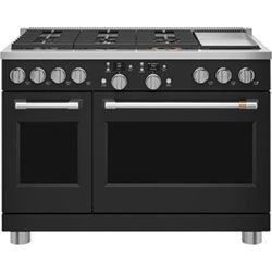 Café 48" 8.25 Cu Ft Double Oven 6-Burner Freestanding Dual Fuel Air Fry Range (C2Y486P4TW2) - Matte White