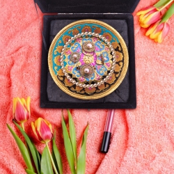 APEX GLOBAL Engraved Metal - Colorful Dish