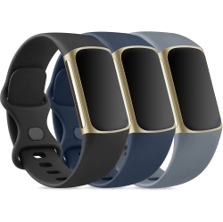 C-MALL Pack Of 3 Silicone Bands for Fitbit Charge 5, Adjustable Replacement Wristbands for Fitbit Charge 5 - Large (3 Pack) In Multicolor