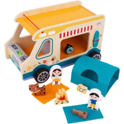 TOOKYLAND Camper Van Play Set - 13PCs - Toy Rv Caravan for Kids, Ages 3+