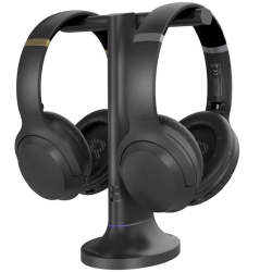 AVANTREE Duet - Dual Wireless Headphones for Tv Watching \w Transmitter/charging Stand 2-In-1, Clear Dialogue Mode & Volume Boost for Seniors