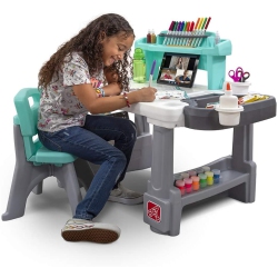 Keter Sit & Draw Kids Art and Creativity Desk with Storage - Bed