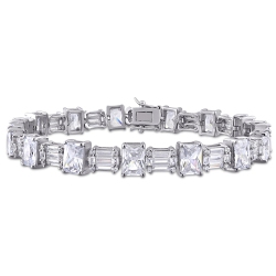 AMOUR 71 Ct Tgw Cubic Zirconia Tennis Bracelet In Silver