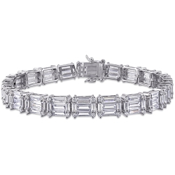 AMOUR 20 Ct Tgw Cubic Zirconia Tennis Bracelet In Silver