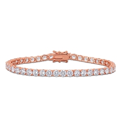AMOUR 18 4/5 Ct Tgw Cubic Zirconia Tennis Bracelet Silver In Pink