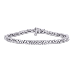 AMOUR 1 Ct Tw Diamond Tennis Bracelet In Silver
