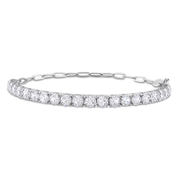 AMOUR 6 Ct Tgw Created Sapphire Tennis Bracelet Silver In White