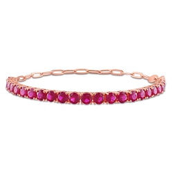 AMOUR 6 Ct Tgw Cubic Zirconia Tennis Bracelet Pink Silver In Red