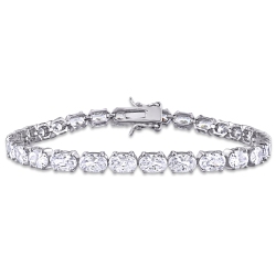 AMOUR 21 Ct Tgw Cubic Zirconia Tennis Bracelet In Silver