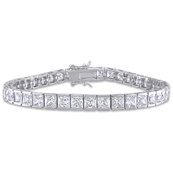 AMOUR 26 3/4 Ct Tgw Cubic Zirconia Tennis Bracelet Silver In White