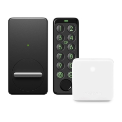 SWITCHBOT Lock \w Keypad Touch And Hub Mini| Smart Bluetooth Door Lock, Electronic Keyless Entry Door Lock for Front Door, Fits Your Existing