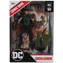 DC Direct Gaming 7 Inch Action Figure Injustice Wave 1 - Arrow With Comic In Green