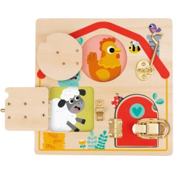 TOOKYLAND Activity Board With Latches - Fine Motor Skills Developmental Toy In Wood, Ages 3+