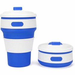 ISTAR Silicone Collapsible Coffee Cup Pp Bpa Free for Camping Hiking Outdoor Commuters - In Blue