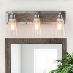 LNC Antique Bathroom Vanity Linear Wall Sconce In Silver